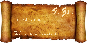 Imrich Zseni névjegykártya